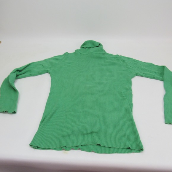 Faded Glory Womens Green Lawn Ribbed Knit‎ Turtleneck Top Size M (8/10) - Picture 5 of 7